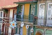 Die Balkone der Straße von Monchique, Porto, Portugal.