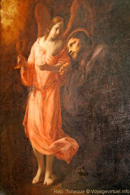 L'ange et le saint, peinture, Église Saint-Nicolas (Kostel sv. Mikuláše), Malá Strana - Prag, Tschechische Republik
