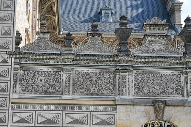 Hradcanske Nam, décoration extérieure du Palais Schwarzenberg - Prag, Tschechische Republik