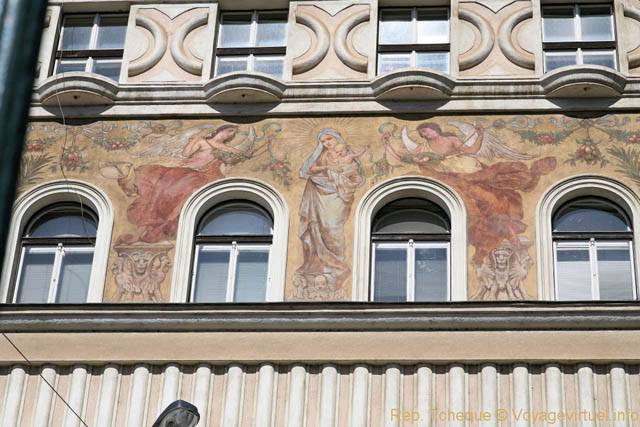 Peinture sur façade, Jindrisska Namesti - Prag, Tschechische Republik