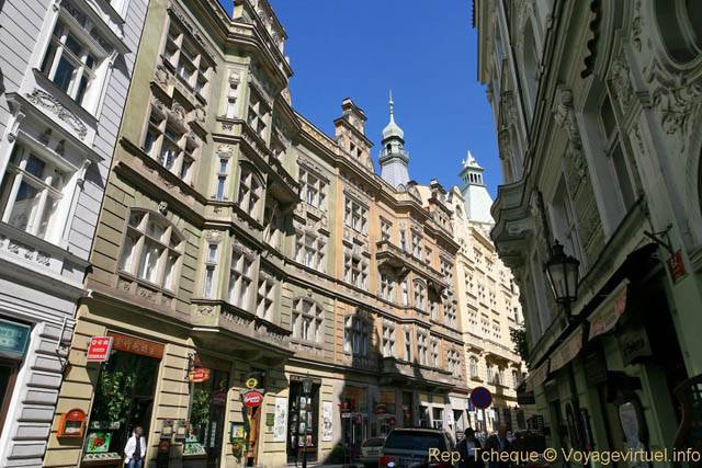 Les façades typiques des immeubles, Maiselova - Prag, Tschechische Republik