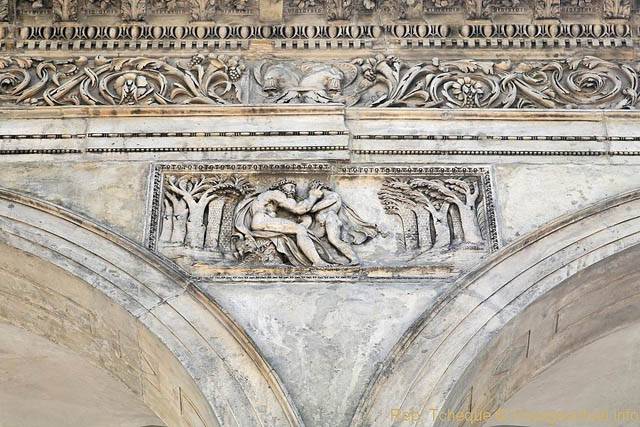Détail de reliefs, Palais d'été de la reine Anne (Letohrádek královny Anny), (Prazsky Hrad) - Prag, Tschechische Republik