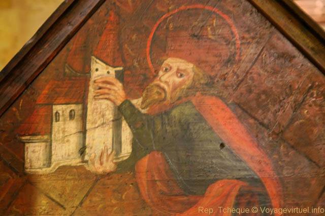 Détail d'une peinture sur un tombeau, Couvent Saint-Georges, National Gallery, (Jiřský klášter) - Prag, Tschechische Republik