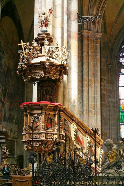 Cathédrale Saint-Guy, la chaire, (Prazsky Hrad) - Prag, Tschechische Republik