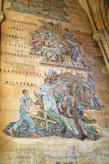 Cathédrale Saint-Guy, peintures sur pierre, (Prazsky Hrad) - Prag, Tschechische Republik