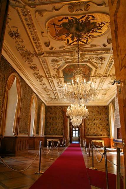 Lustres et dorures du Palais Wallenstein, (Valdštejnský palác), Sénat, Letenska - Prag, Tschechische Republik