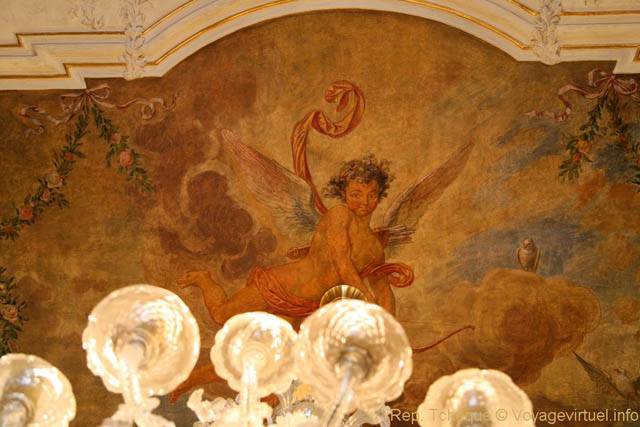 Palais Wallenstein, gros plan sur une fresque de la salle de représentation, Sénat - Prag, Tschechische Republik