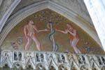 Cathédrale Saint-Guy, Adam et Eve, mosaïque de la Porte d'Or, (Prazsky Hrad), Prag, Tschechische Republik.