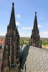 Les flèches de la Cathédrale Saint-Guy, (Sv Vit), (Prazsky Hrad), Prag, Tschechische Republik.