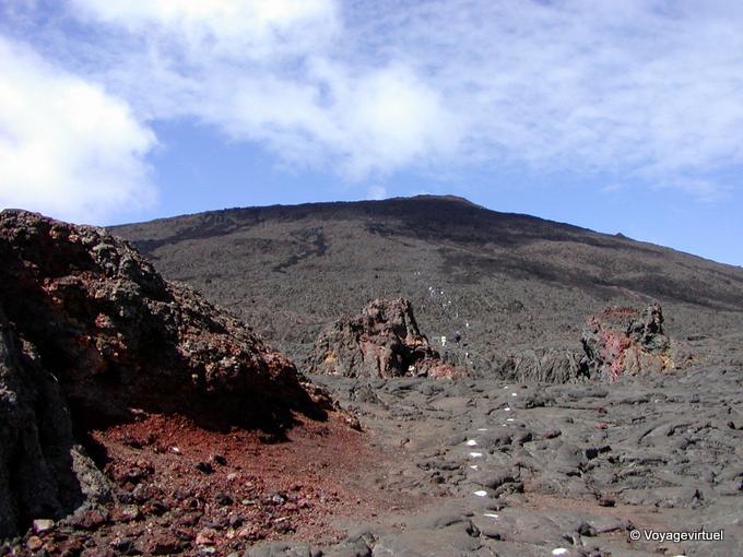 Der Piton de la Fournaise Website und Wanderweg - Insel Reunion