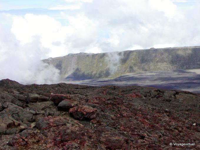 Rötung Asche Bellecombe, Piton de la Fournaise - Insel Reunion