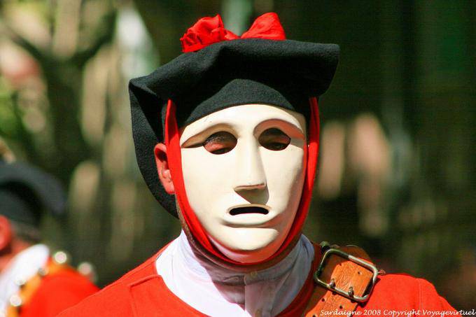 Nuoro, Festa del Redentore, Maschere Mamoiada Gesicht ohne Augen - Sardinien