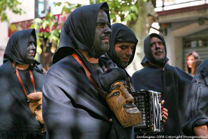 Nuoro, Festa del Redentore, wusste Harrasempre Lodinesu, Akkordeonist - Sardinien
