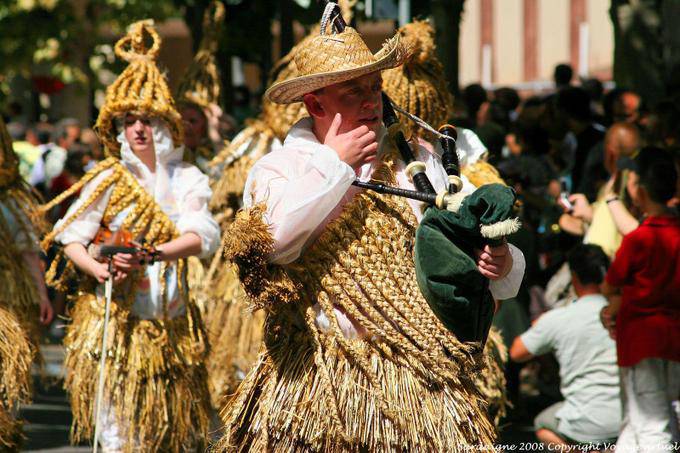 Nuoro, Festa del Redentore, traditionellen Pflanzen Dudelsack Outfits - Sardinien