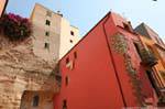 Bosa, via San Ignazio, Gebäude Rückschlag, Sardinien.