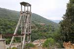 Ingurtosu, Naracauli, Überreste der Brassey Wäscherei, industrielle Verwüstung, Sardinien.