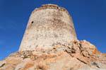 Isola Rossa, close-up auf dem Turm, Sardinien.