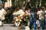 Nuoro, Festa del Redentore, sos Merdules Bezzos von Otzana, spitzen Hörner, Sardinien.