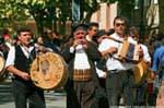 Nuoro, Festa del Redentore, Tamburinos Gavoi, zinnpfeifespieler, Sardinien.