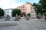 Nuoro Piazza Sebastiano Satta Constantino Nivola Skulptur, Sardinien.