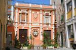 Sassari, Corso Vittorio Emanuele II, die Fassade der Freiheit ristorante, Sardinien.