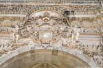 Sassari, Kathedrale San Nicola, über dem Portal, Fiat Pax, Sardinien.