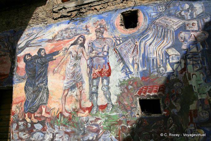 Orgosolo, zwischen der schönen Rüstungen und Religion, Wandmalerei - Sardinien