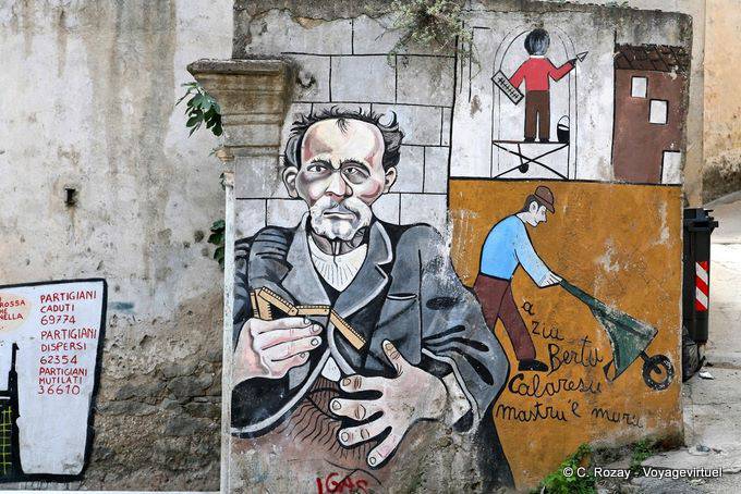 Orgosolo, Hommage an Bertu Calaresu, Master in Wall - Sardinien
