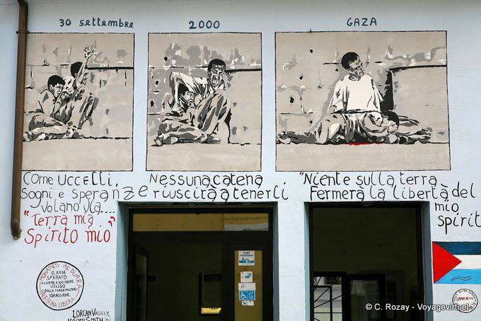 Orgosolo, Gaza, 30. September 2000, Wandmalerei - Sardinien