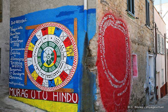 Orgosolo, willkommen in der Apokalypse, Murag Utu Hindu, Wandmalerei - Sardinien