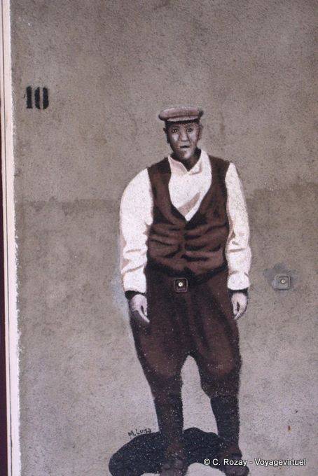 Orgosolo, Number Ten, schwarze und weiße Farbe - Sardinien