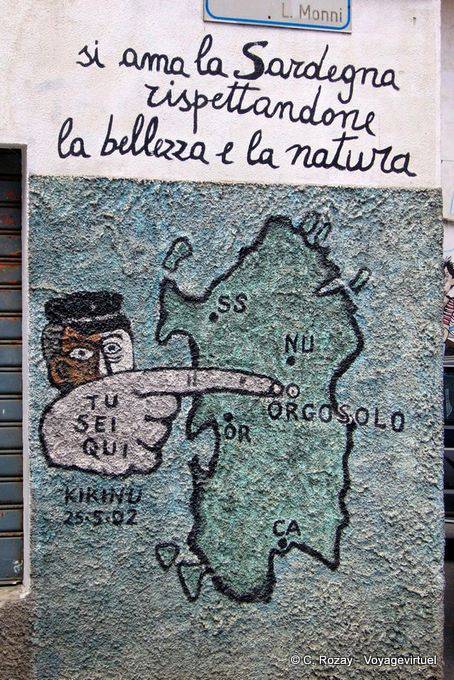 Orgosolo, Sardinien, wenn Sie mögen, respektieren die Schönheit und Natur, Wandmalerei - Sardinien