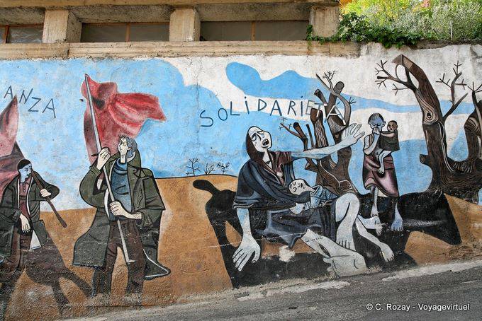 Orgosolo, Solidarität, Wandgemälde - Sardinien