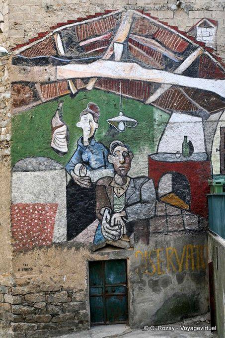 Orgosolo, Via Guhino, lokale Innenwand - Sardinien
