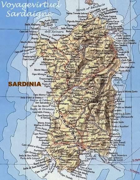 Geprägte Karte - Sardinien