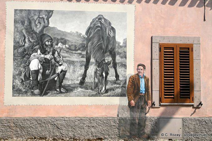 Tinnura, die Passe-Muraille und ihre Vorfahren, Wandmalerei - Sardinien