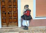 Der Schäfer an der Tür Wand Fonni, Sardinien.