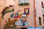 Orgosolo, Ermordung von Salvador Allende, 11. September 1973, Wandmalerei, Sardinien.