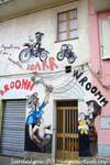 Orgosolo ist auch mit Ruhe und Frieden (Wrooomm Roarr) Wand mit dem Titel, Sardinien.
