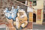 Tinnura, Wandmalereien von Picasso inspiriert, Sardinien.