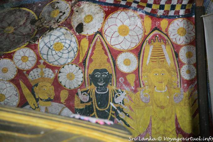 Fragment der Wand malen, Höhle des Golden Temple, Dambulla - Sri Lanka