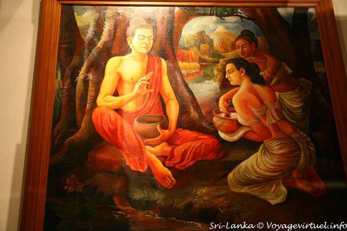 Gemälde einer Szene aus dem Leben des Buddha, Sri Dalada Maligawa in Kandy - Sri Lanka