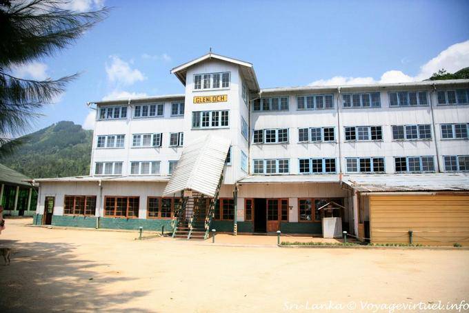 Fassade der Glenloch Tea Factory, Nuwara Eliya und zwischen Gampola - Sri Lanka
