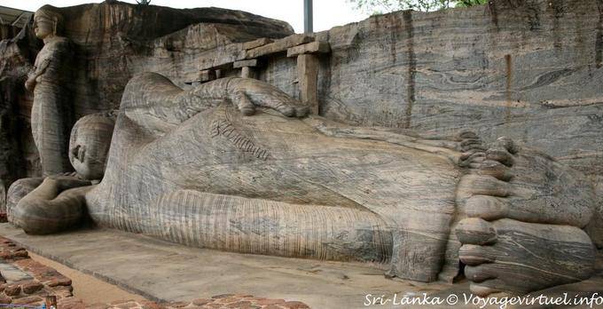 Reclining Buddha-Statue - 46 Fuß in der Länge, Kalu Gal Vihara, Polonnaruwa - Sri Lanka