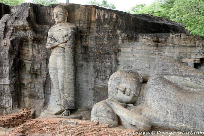Great Buddha Liegen und Stehen Buddha, Gal Vihara, Polonnaruwa - Sri Lanka