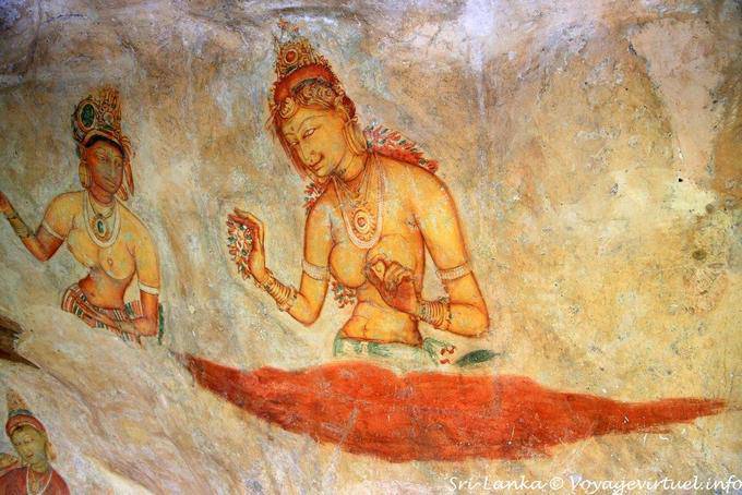 Tabelle, die Apsaras oder Edelfrauen, Sigiriya Maidens - Sri Lanka