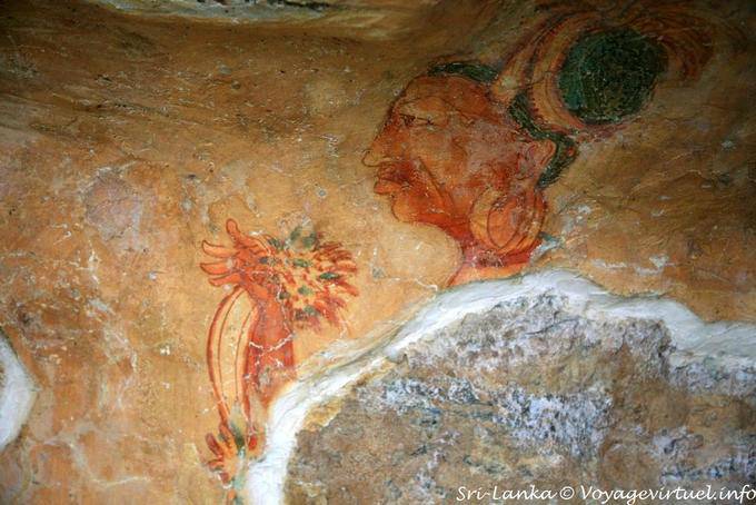 Fragment erinnert Höhlenmalereien von Ajanta in Indien, Sigiriya - Sri Lanka