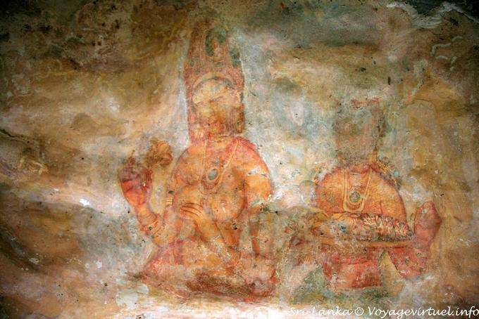 Fresco teilweise die Sigiri Wand, Sigiriya Offset - Sri Lanka