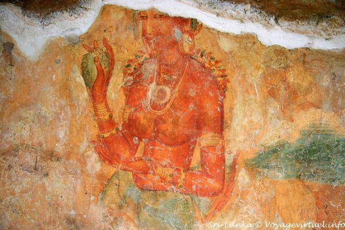 Ein einundzwanzig Höhlenmalereien in der Höhle, Ladies of Sigiriya - Sri Lanka