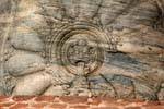 Dekoration Kissen liegenden Buddha, Gal Vihara, Polonnaruwa, Sri Lanka.